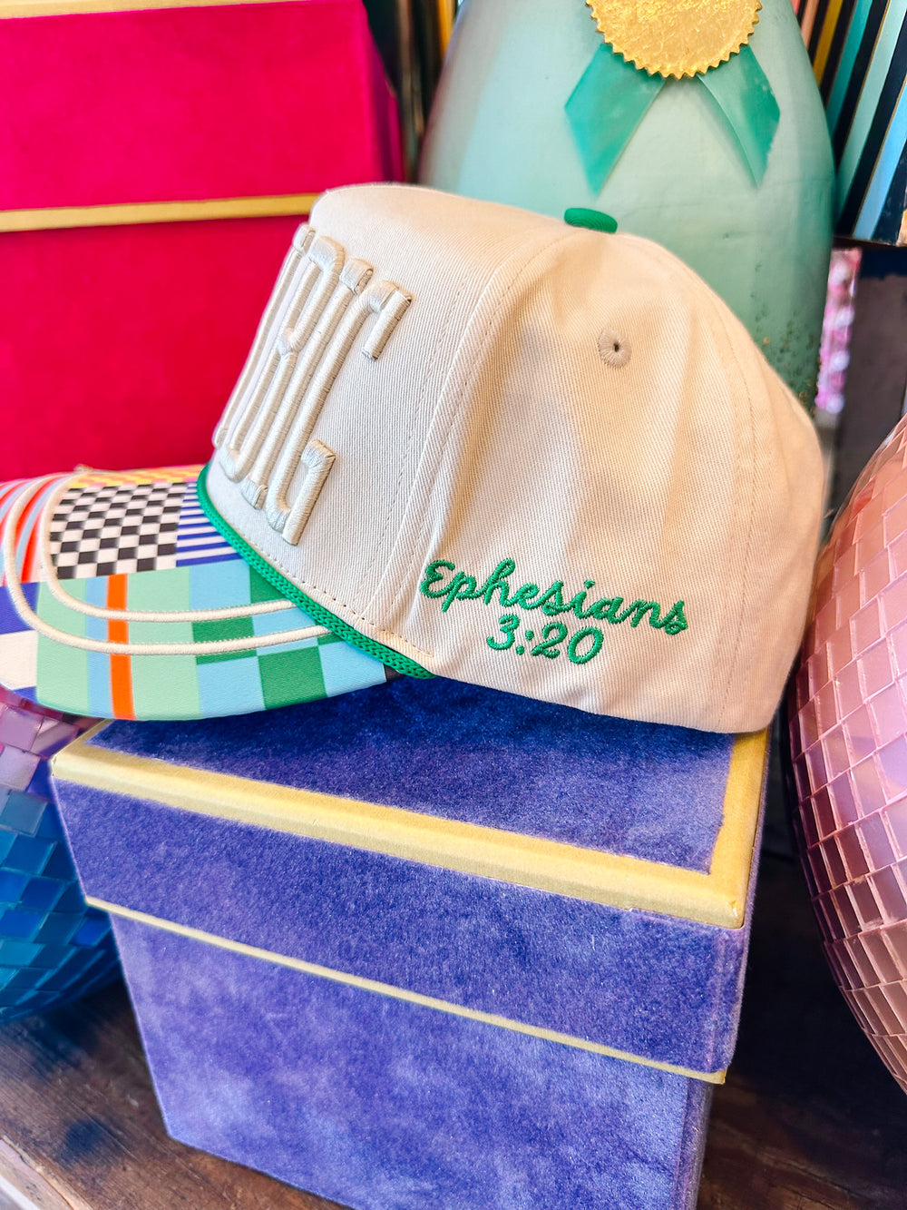 PRAY BIG PATTERN PLAY CANVAS TRUCKER HAT