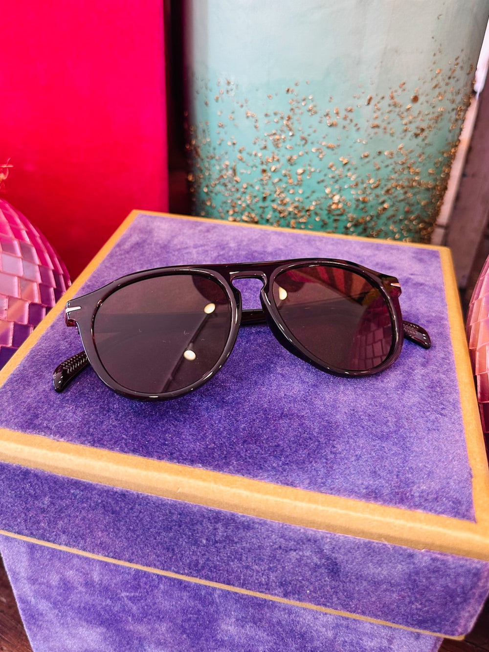 REMI ROUND SUNGLASSES - BROWN