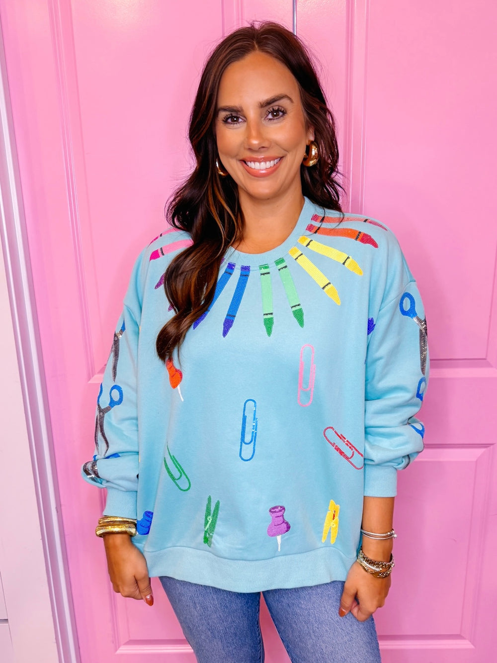 SCHOOL SUPPLIES SWEATSHIRT - MINT