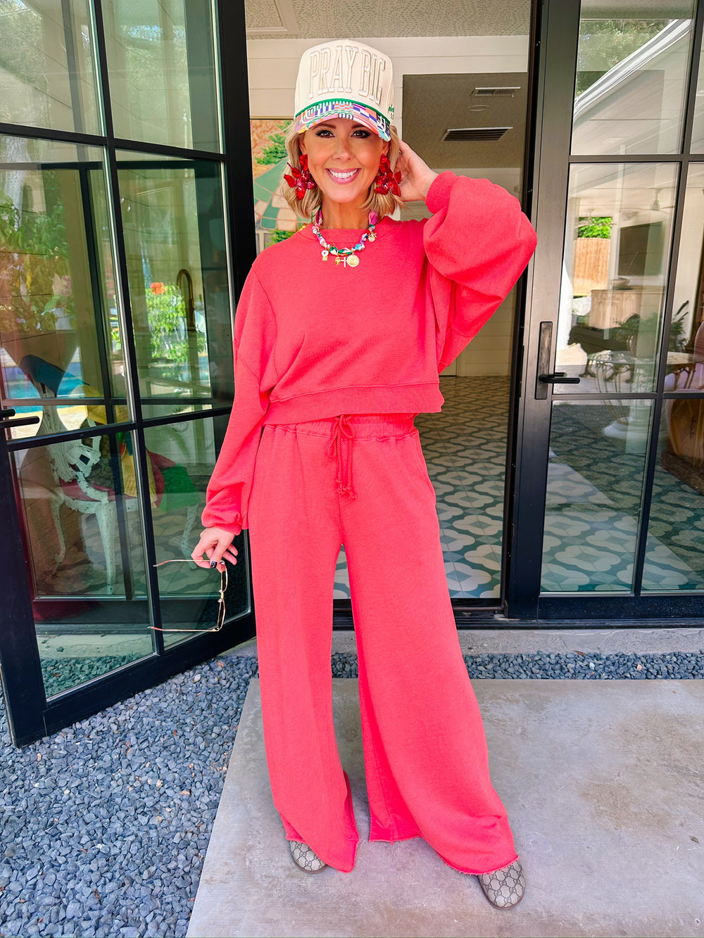 BE RIGHT BACK PANT SET - GRAPEFRUIT