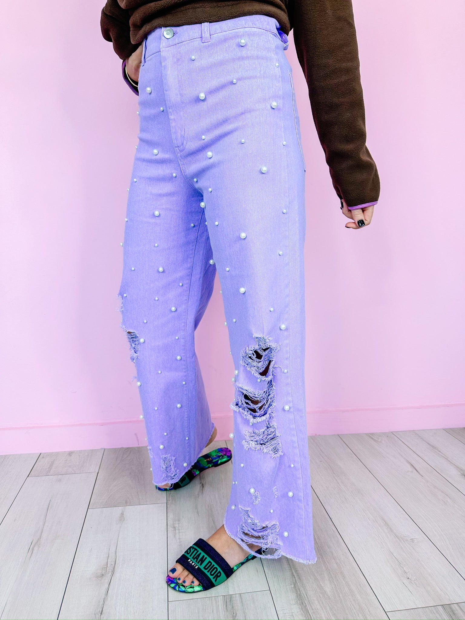 UPTOWN PEARL JEANS - LAVENDER