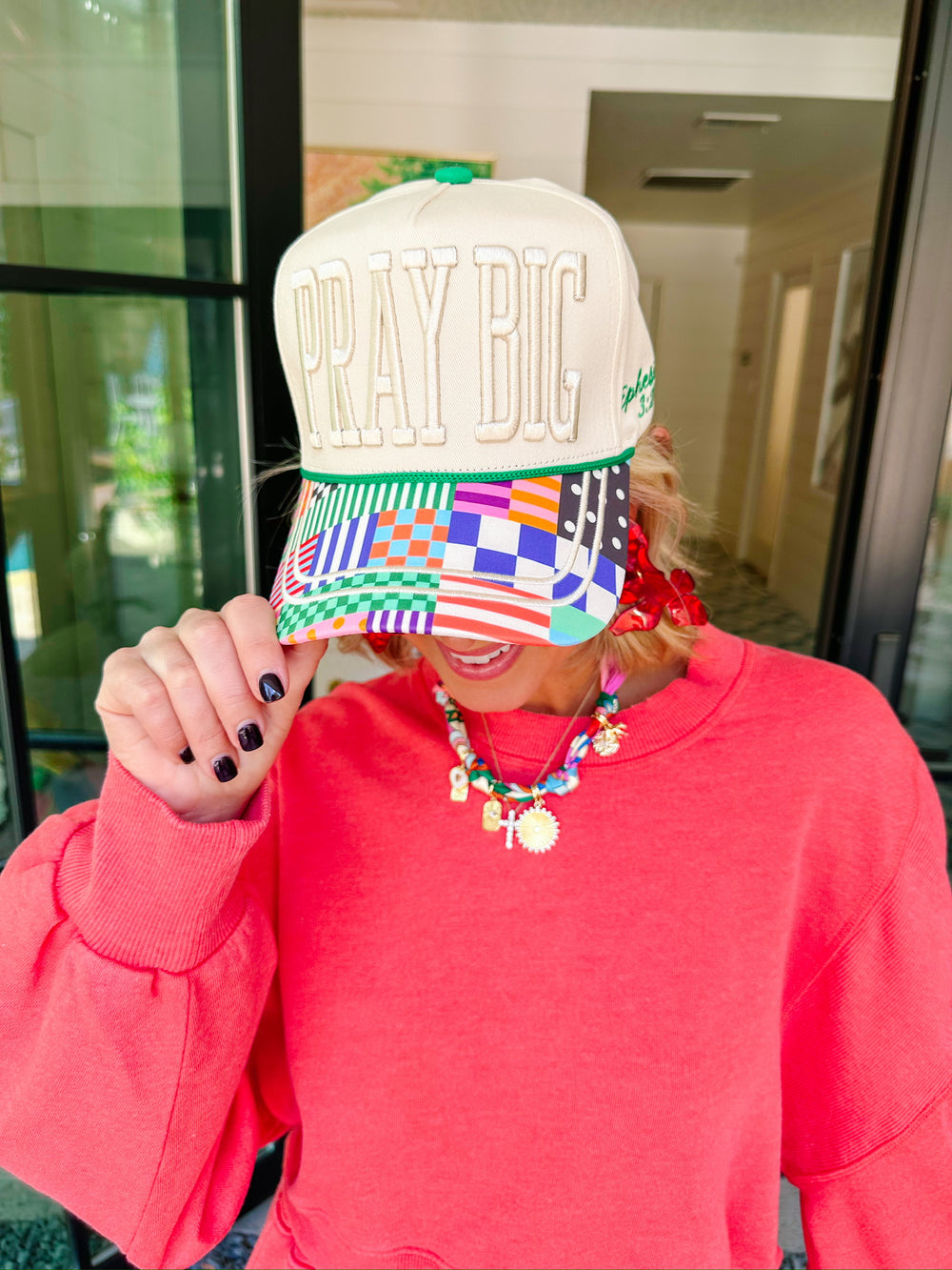 PRAY BIG PATTERN PLAY CANVAS TRUCKER HAT