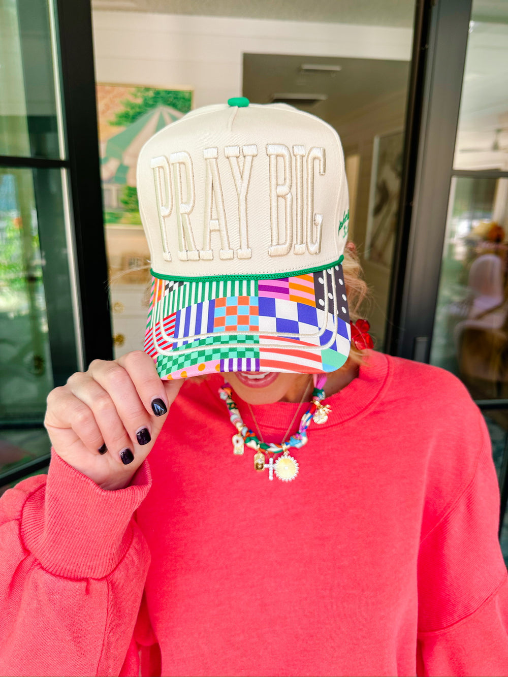 PRAY BIG PATTERN PLAY CANVAS TRUCKER HAT