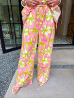 FORGET ME NOT FLORAL PANT SET - PINK