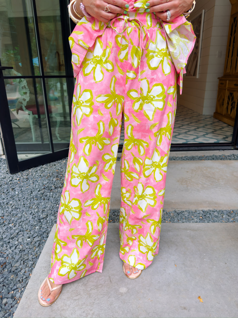 FORGET ME NOT FLORAL PANT SET - PINK