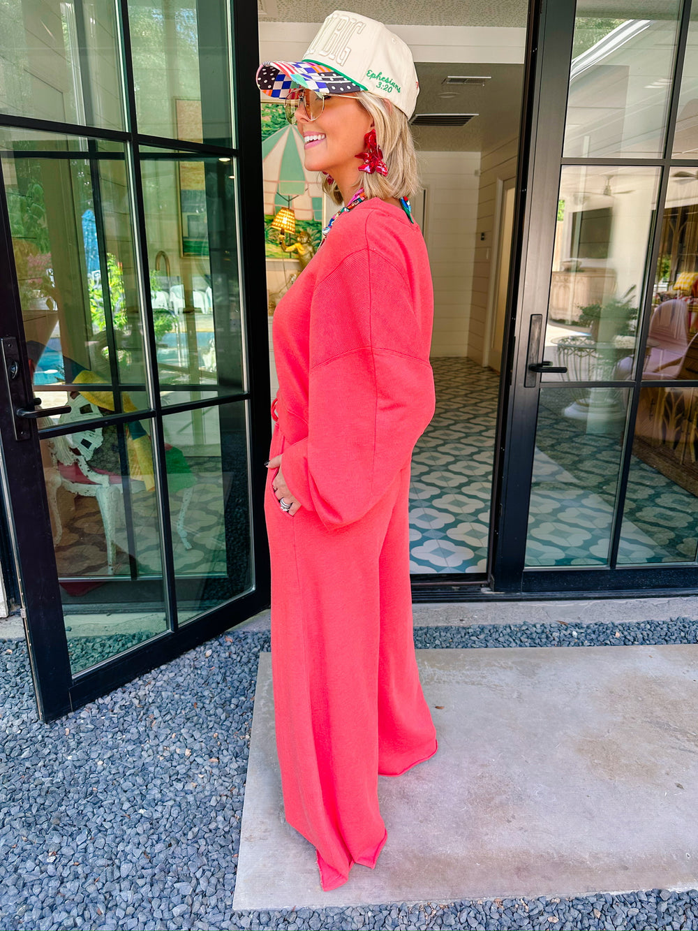 BE RIGHT BACK PANT SET - GRAPEFRUIT