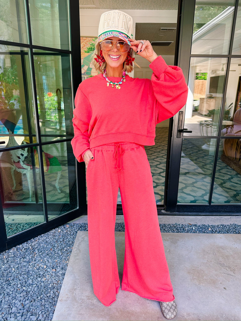 BE RIGHT BACK PANT SET - GRAPEFRUIT