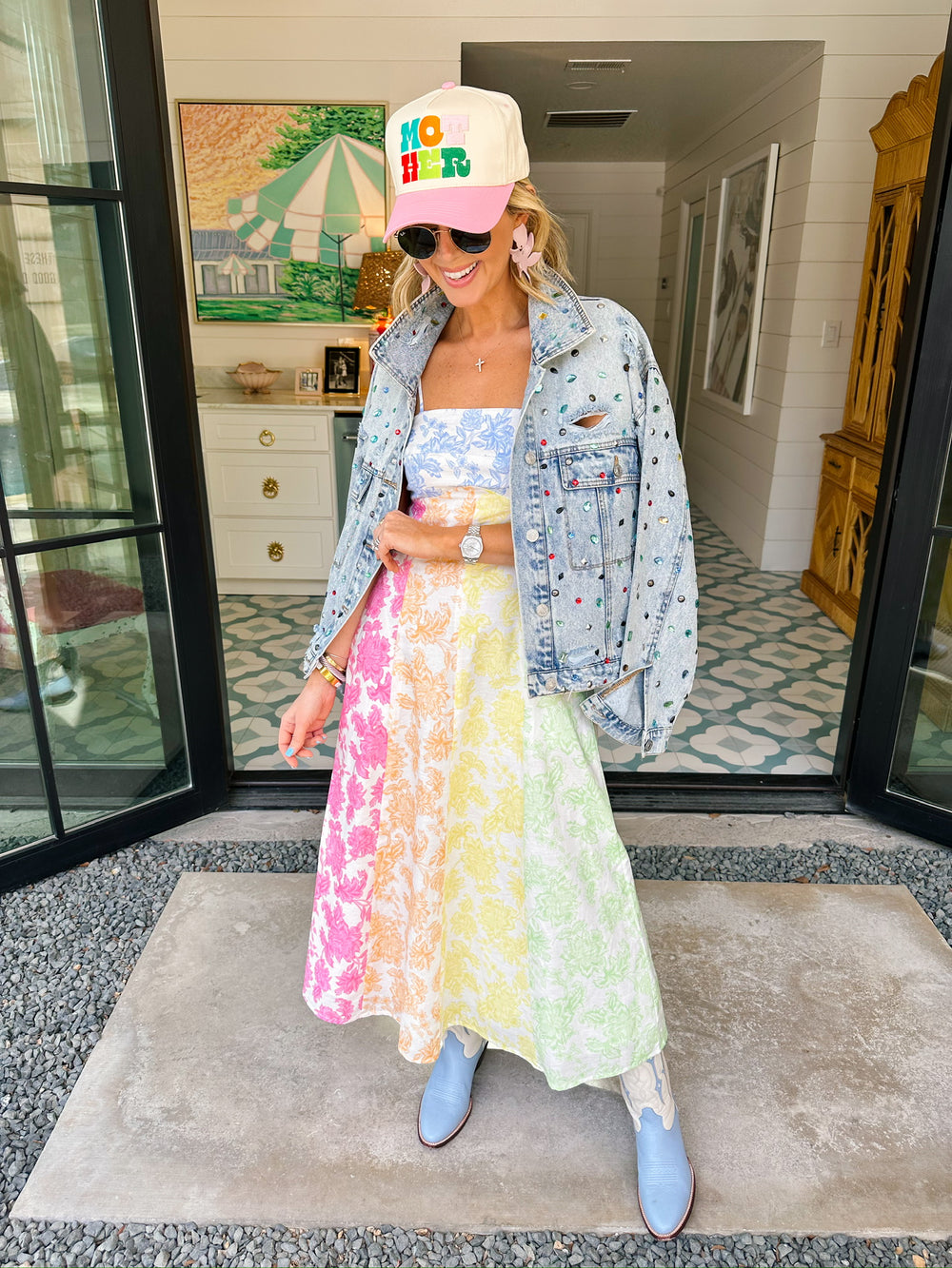 SUNSET BLOOMS MIDI DRESS