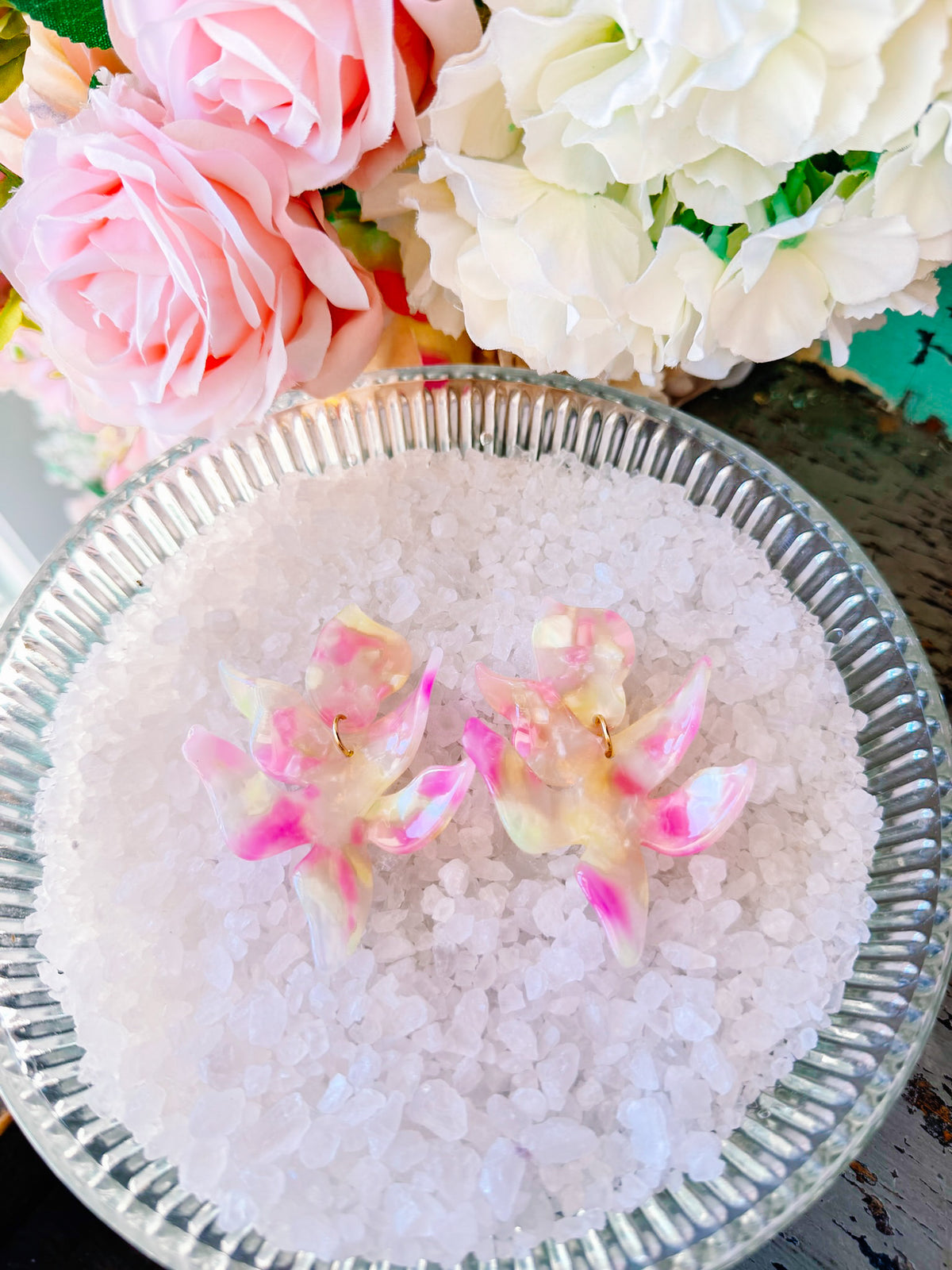 FLORA EARRINGS - CHERRY LIMEADE