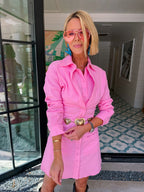 TAILORED TO YOU SHIRT DRESS - PINK