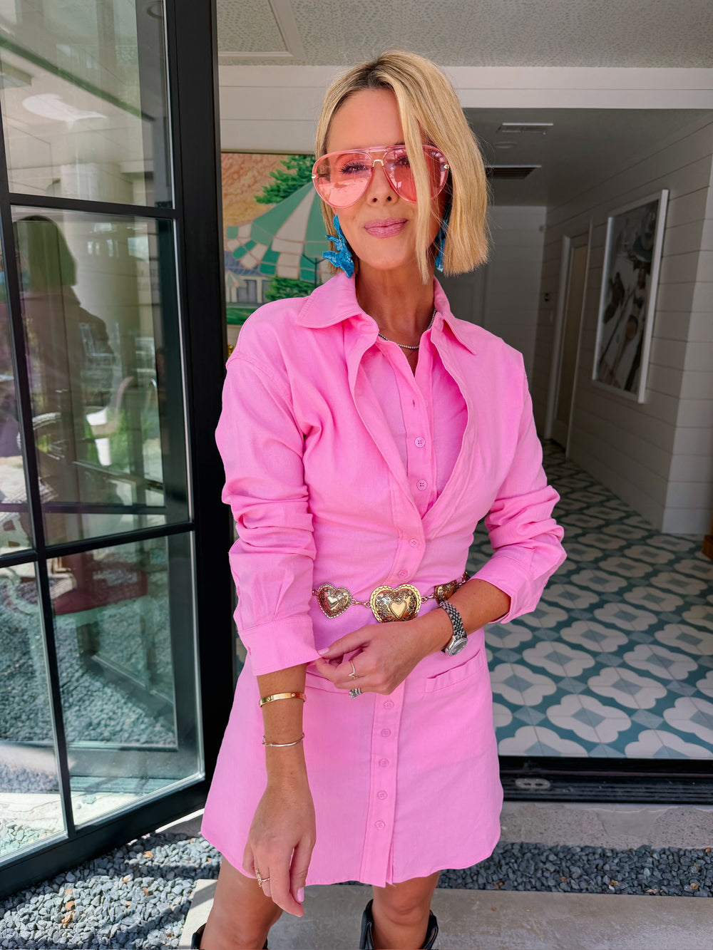 TAILORED TO YOU SHIRT DRESS - PINK