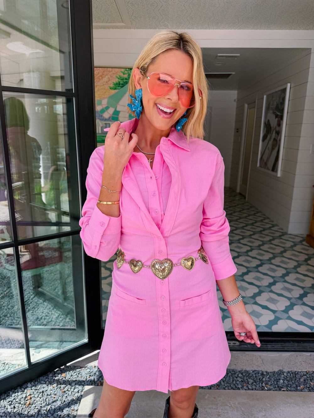 TAILORED TO YOU SHIRT DRESS - PINK