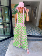 ANNE MARIE FLORAL MIDI SKIRT SET - GREEN