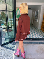 GIA GROMMET SKIRT SET - BROWN