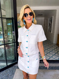 GEM OF THE WEST TURQUOISE SKIRT SET - WHITE