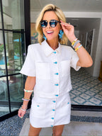 GEM OF THE WEST TURQUOISE SKIRT SET - WHITE