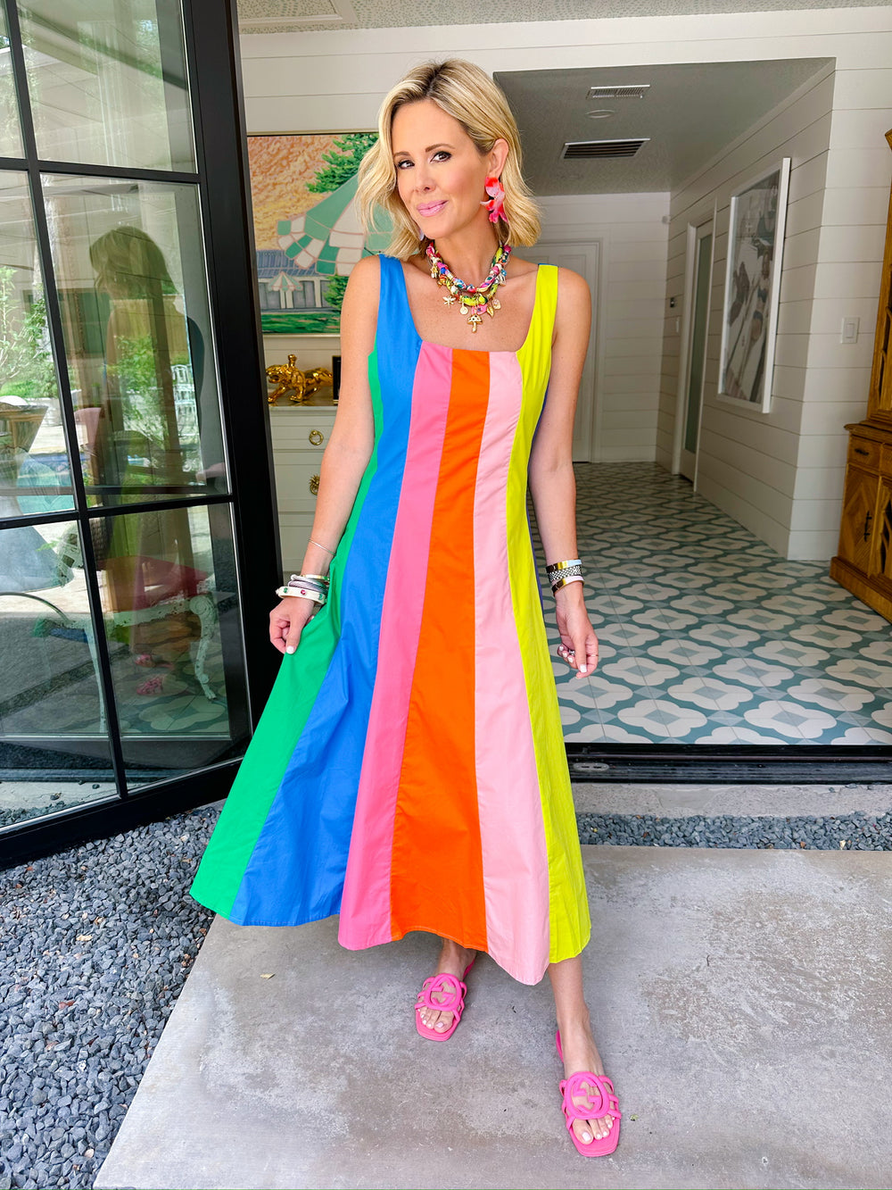 THE HAPPY HOUR COLORBLOCK MIDI DRESS