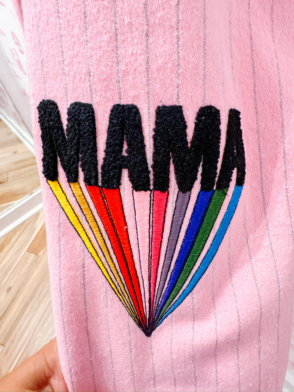 ALAYNA AMOUR PINSTRIPE BLAZER - PINK