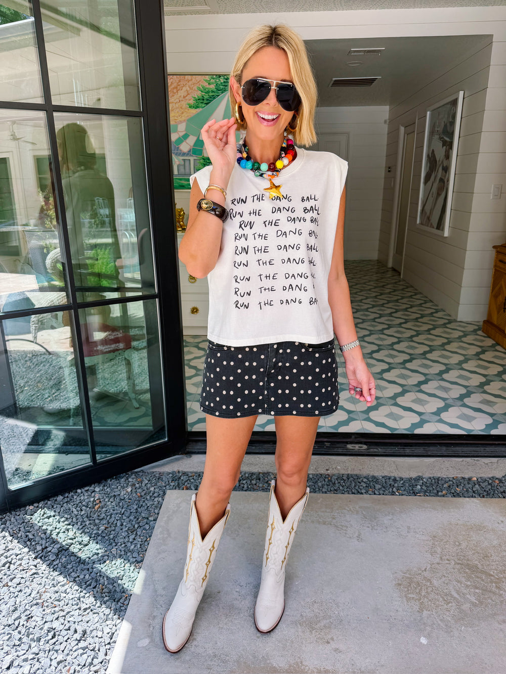 DARCY POLKA DOT SKORT - BLACK