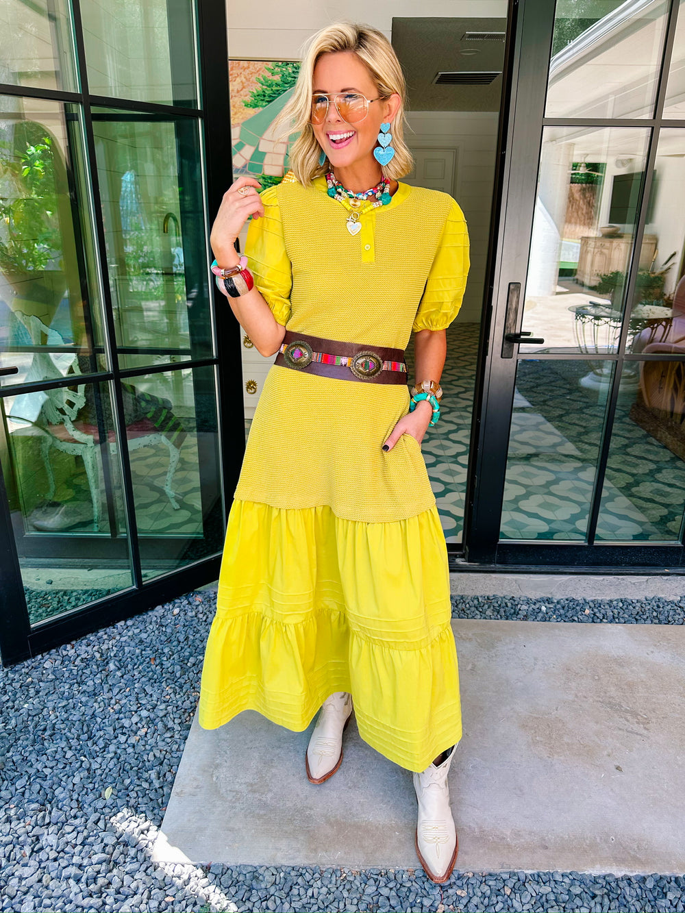 ALL YOU NEED IS ME SKIRT SET - CHARTREUSE