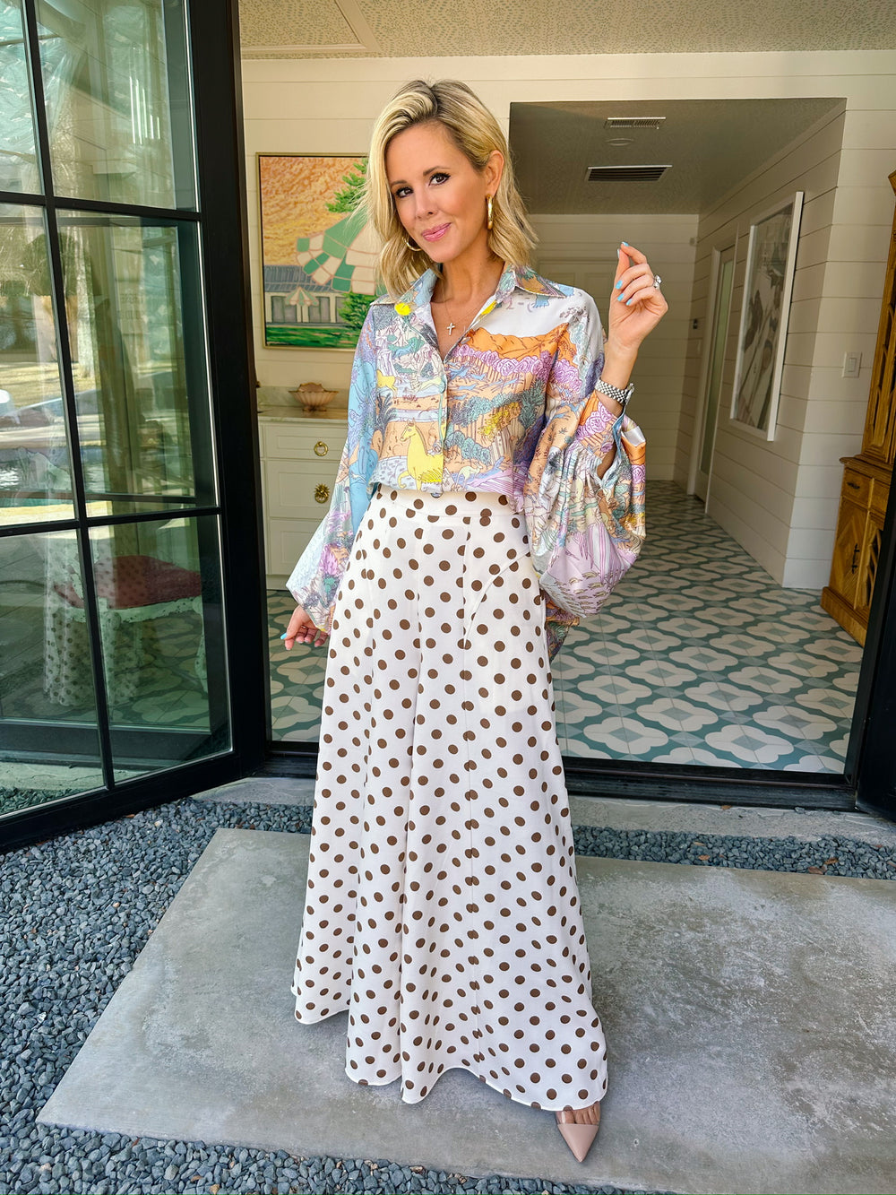 KINGDOM OF THE WILD SILKY BUTTON UP TOP