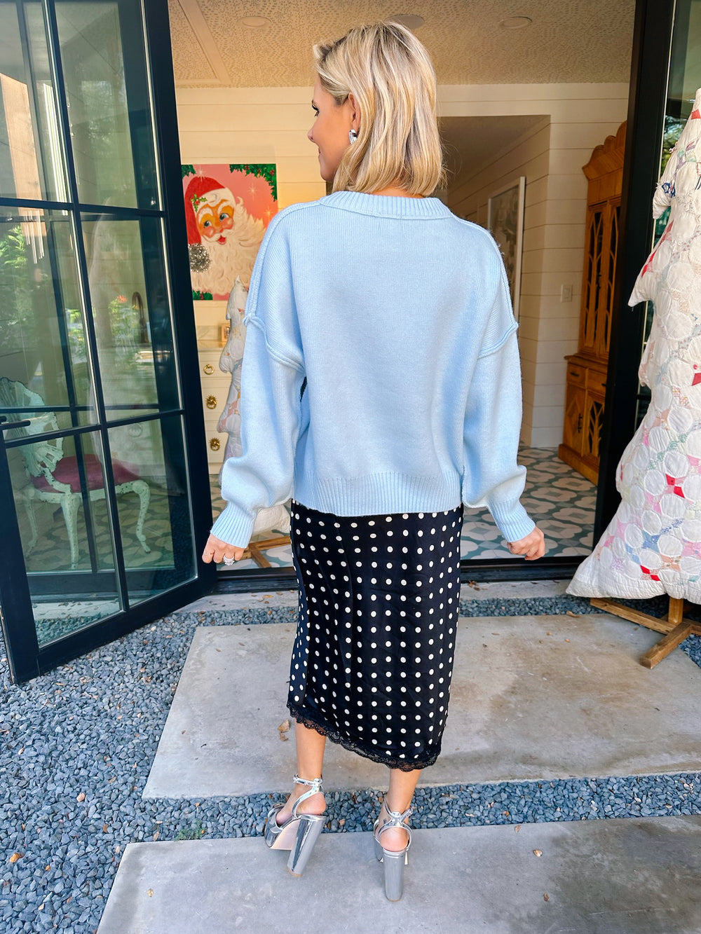 LACEY POLKA DOT SKIRT - BLACK