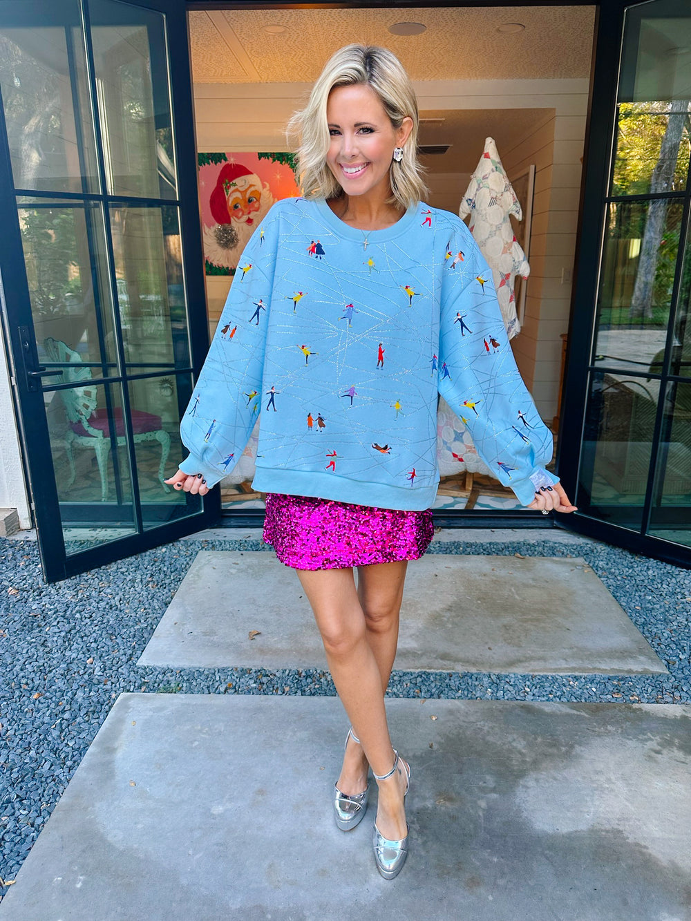 ICE SKATING SWEATSHIRT - BLUE