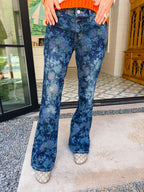 LUCILLE LOW RISE FLARE JEANS - DARK DENIM