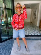 DAYS LIKE THIS BANDANA CARDIGAN - RED
