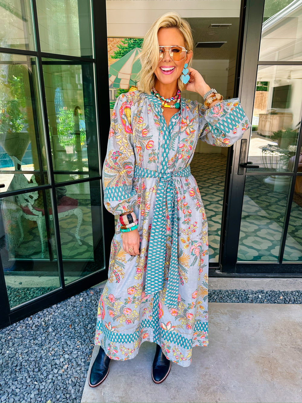 JOSEPHINE DUSTER MIDI DRESS - BLUE