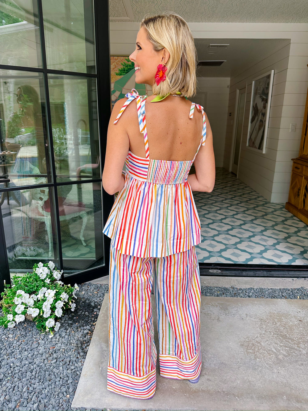 COLOR IN EVERY STEP STRIPE PANT SET