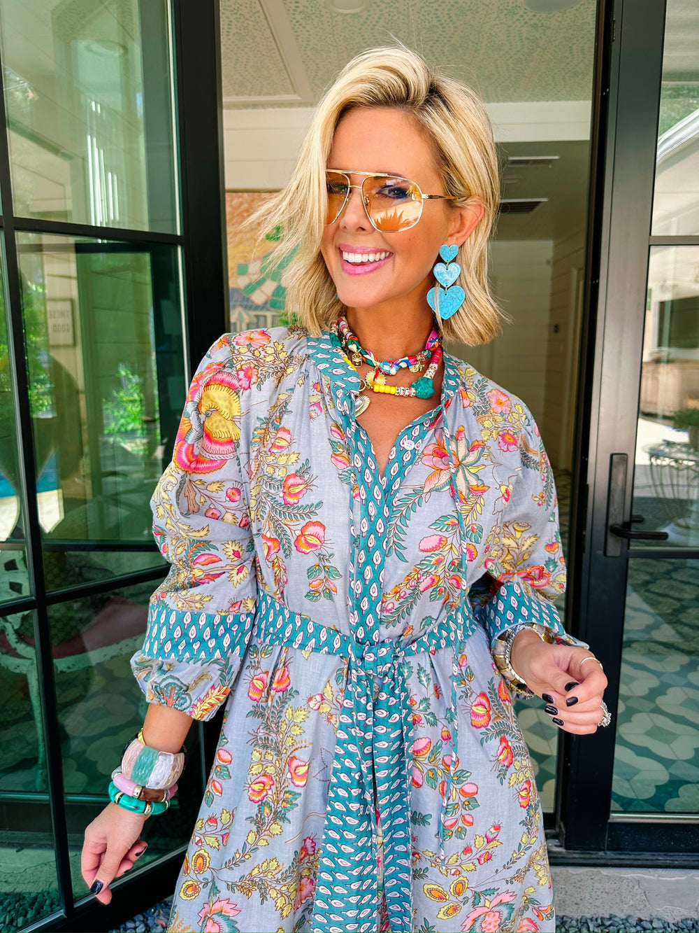 JOSEPHINE DUSTER MIDI DRESS - BLUE