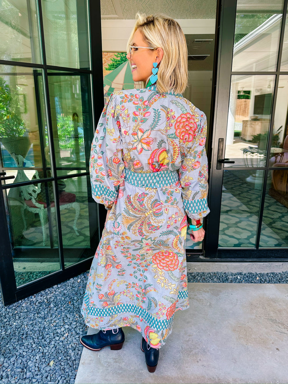 JOSEPHINE DUSTER MIDI DRESS - BLUE