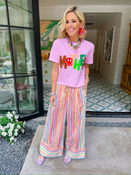 SMILEY MOTHER CROP TEE - FADED PINK
