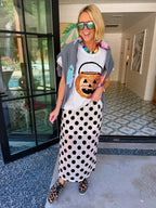 PIA POLKA DOT SHEER MIDI SKIRT