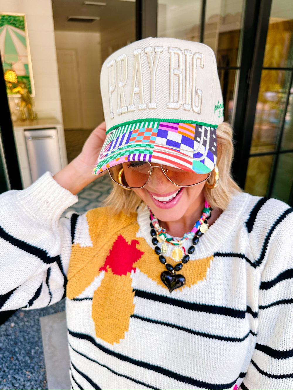 PRAY BIG PATTERN PLAY CANVAS TRUCKER HAT
