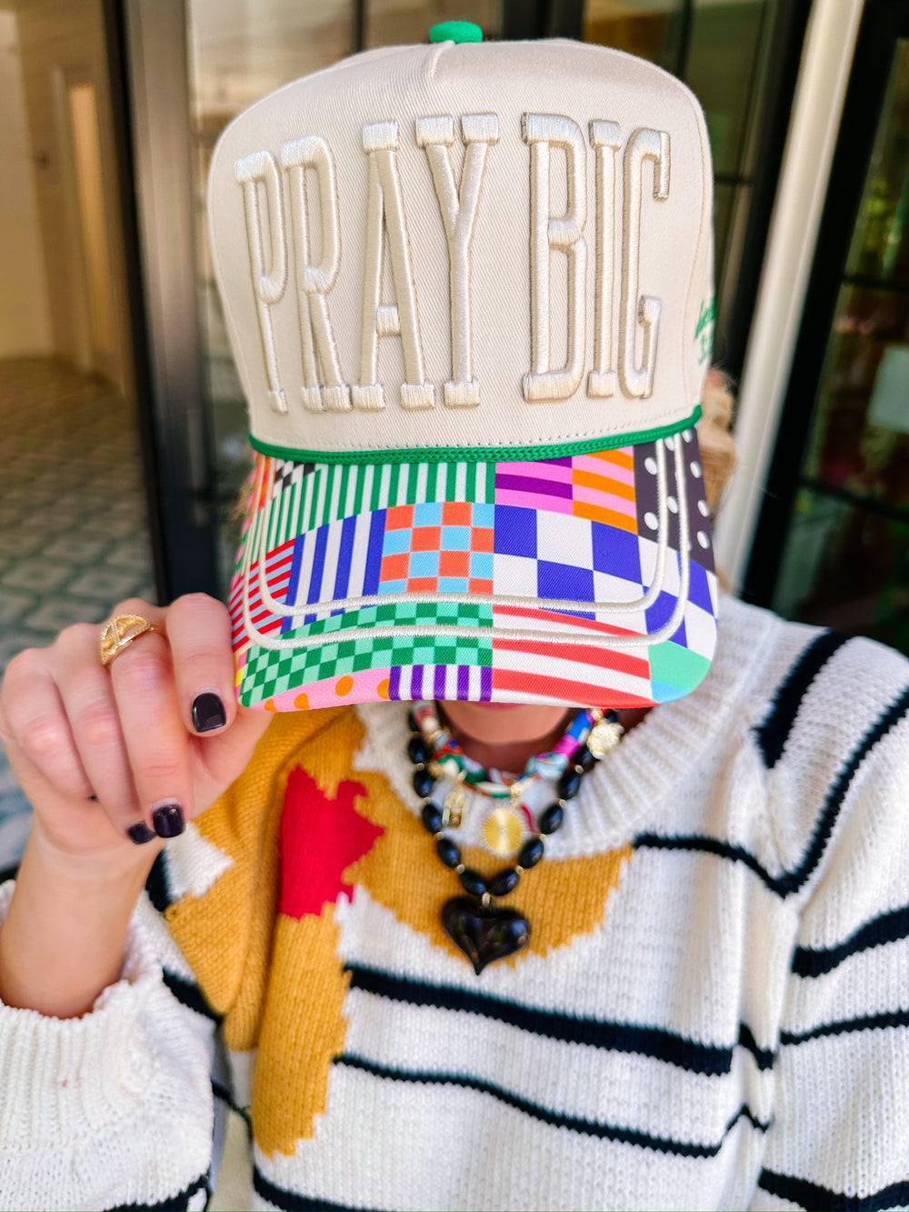 PRAY BIG PATTERN PLAY CANVAS TRUCKER HAT