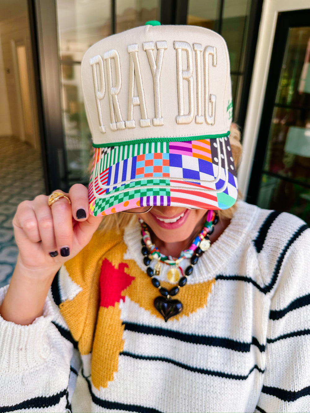 PRAY BIG PATTERN PLAY CANVAS TRUCKER HAT
