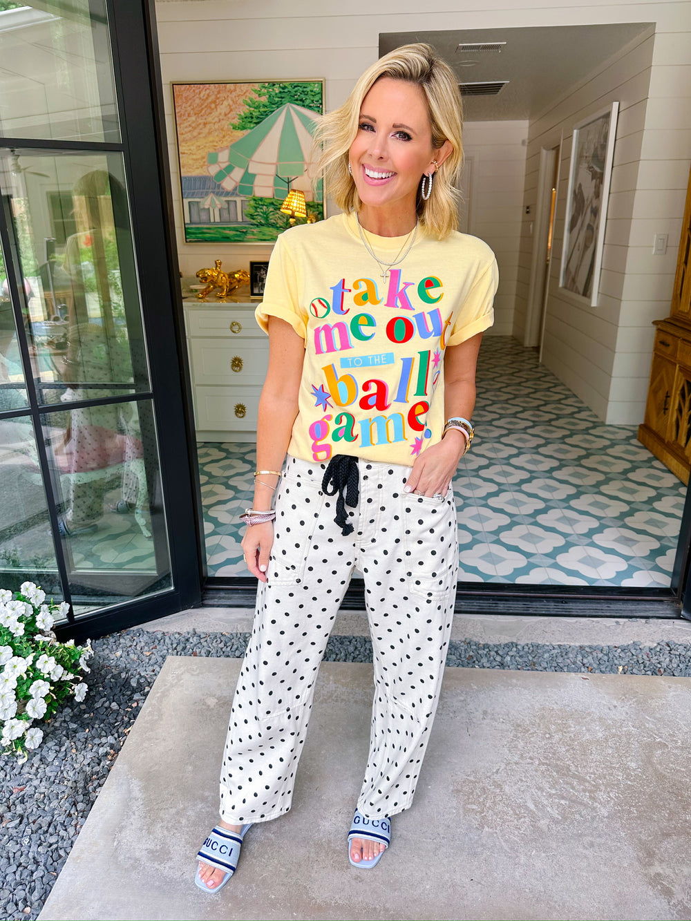 TAKE ME OUT TO THE BALL GAME TEE - YELLOW