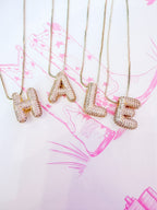IN THE MOMENT INITIAL BUBBLE NECKLACE
