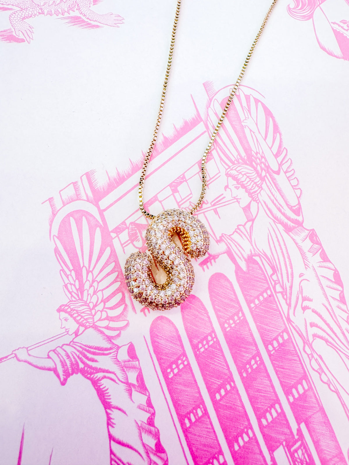 IN THE MOMENT INITIAL BUBBLE NECKLACE