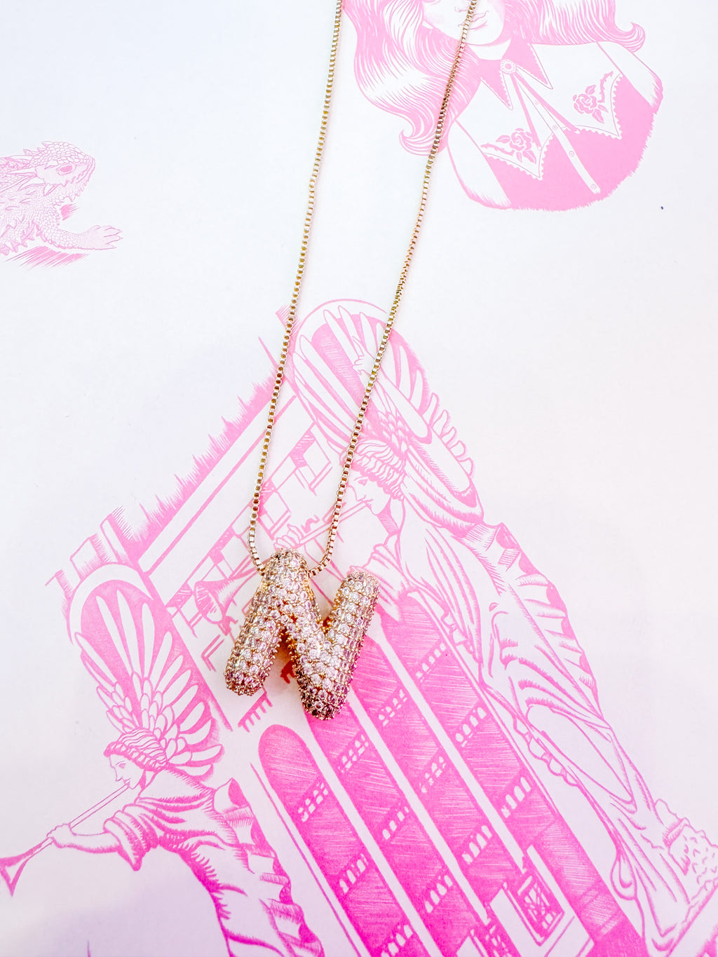 IN THE MOMENT INITIAL BUBBLE NECKLACE