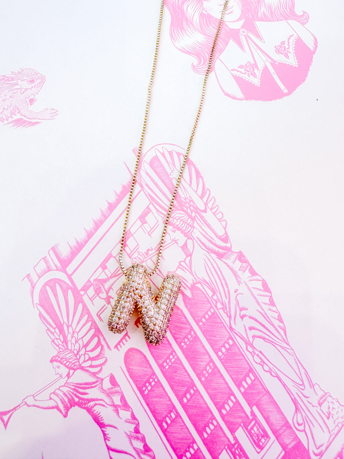 IN THE MOMENT INITIAL BUBBLE NECKLACE