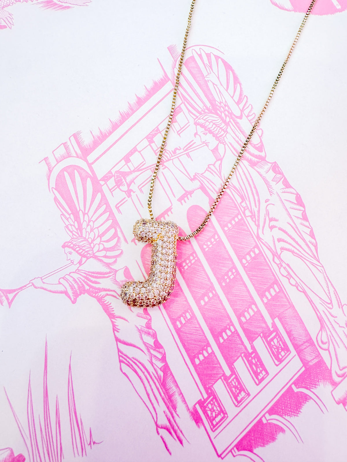 IN THE MOMENT INITIAL BUBBLE NECKLACE