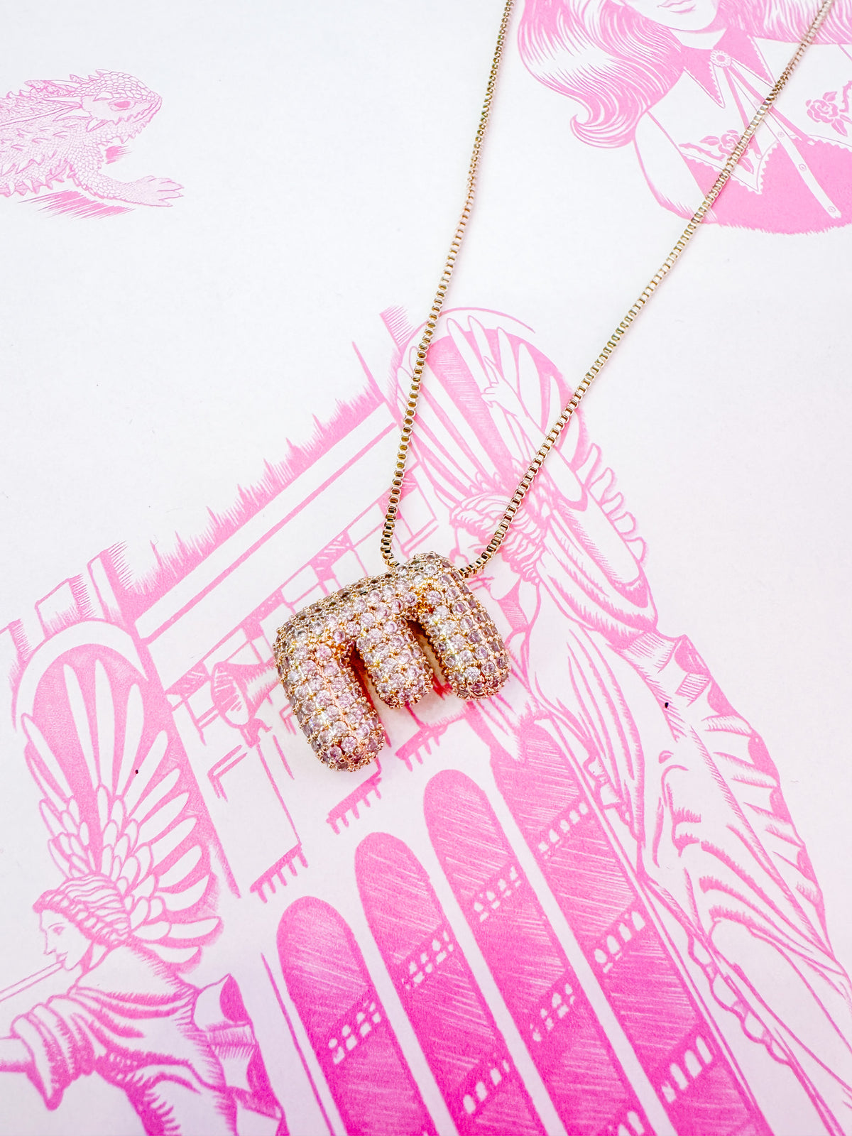 IN THE MOMENT INITIAL BUBBLE NECKLACE