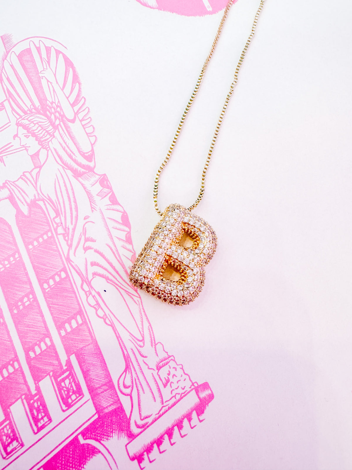 IN THE MOMENT INITIAL BUBBLE NECKLACE