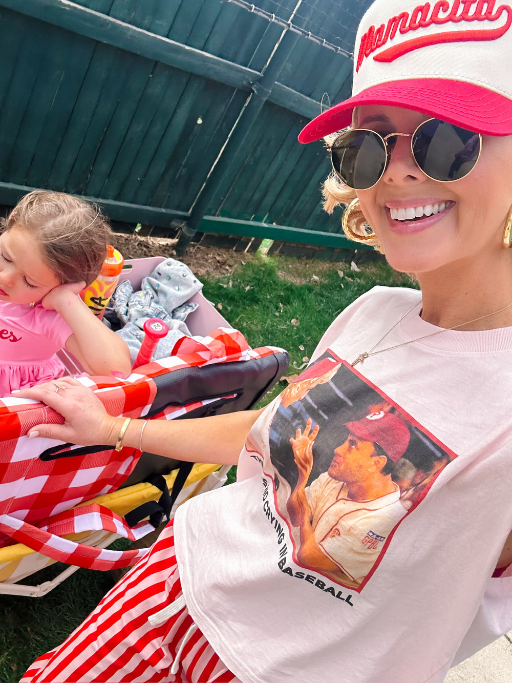 NO CRYING IN BASEBALL MUSCLE TEE - PINK