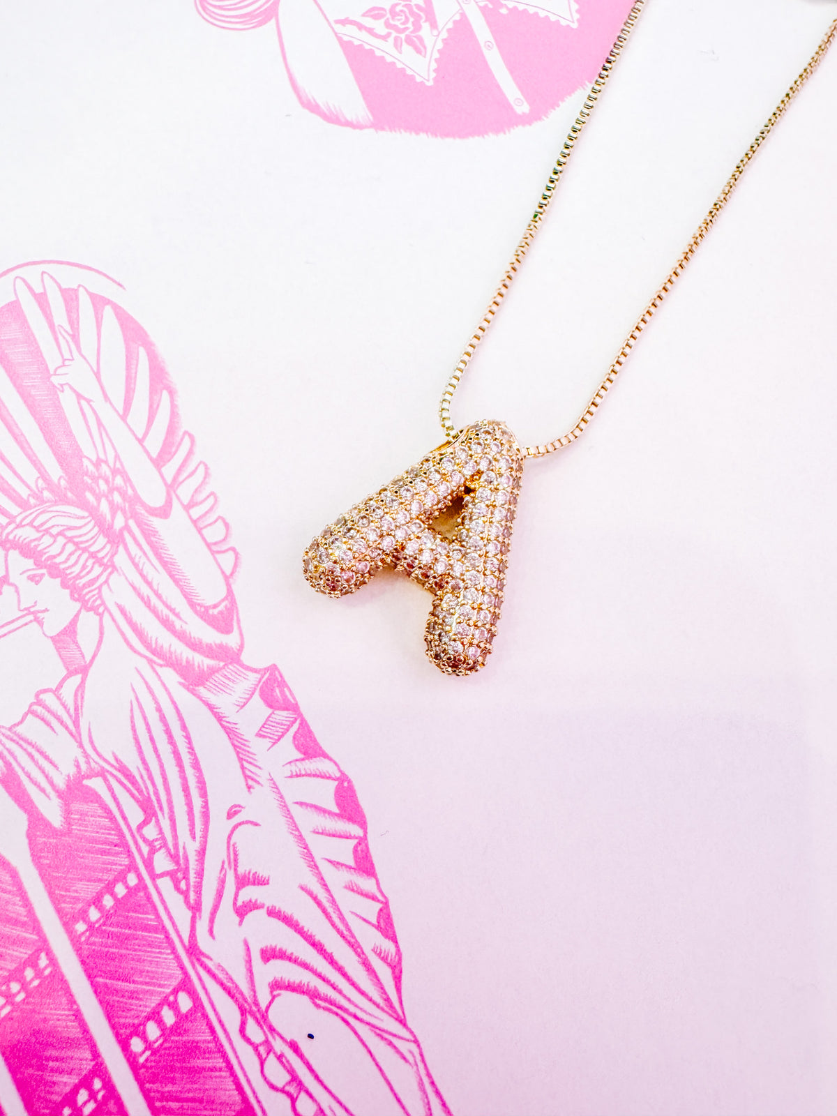 IN THE MOMENT INITIAL BUBBLE NECKLACE