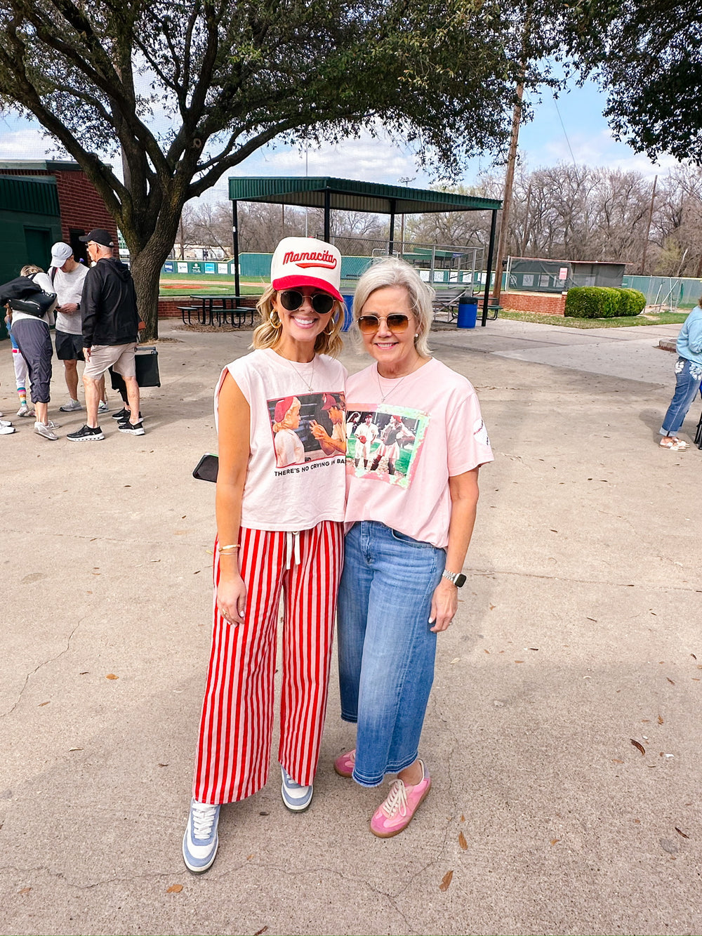 NO CRYING IN BASEBALL MUSCLE TEE - PINK