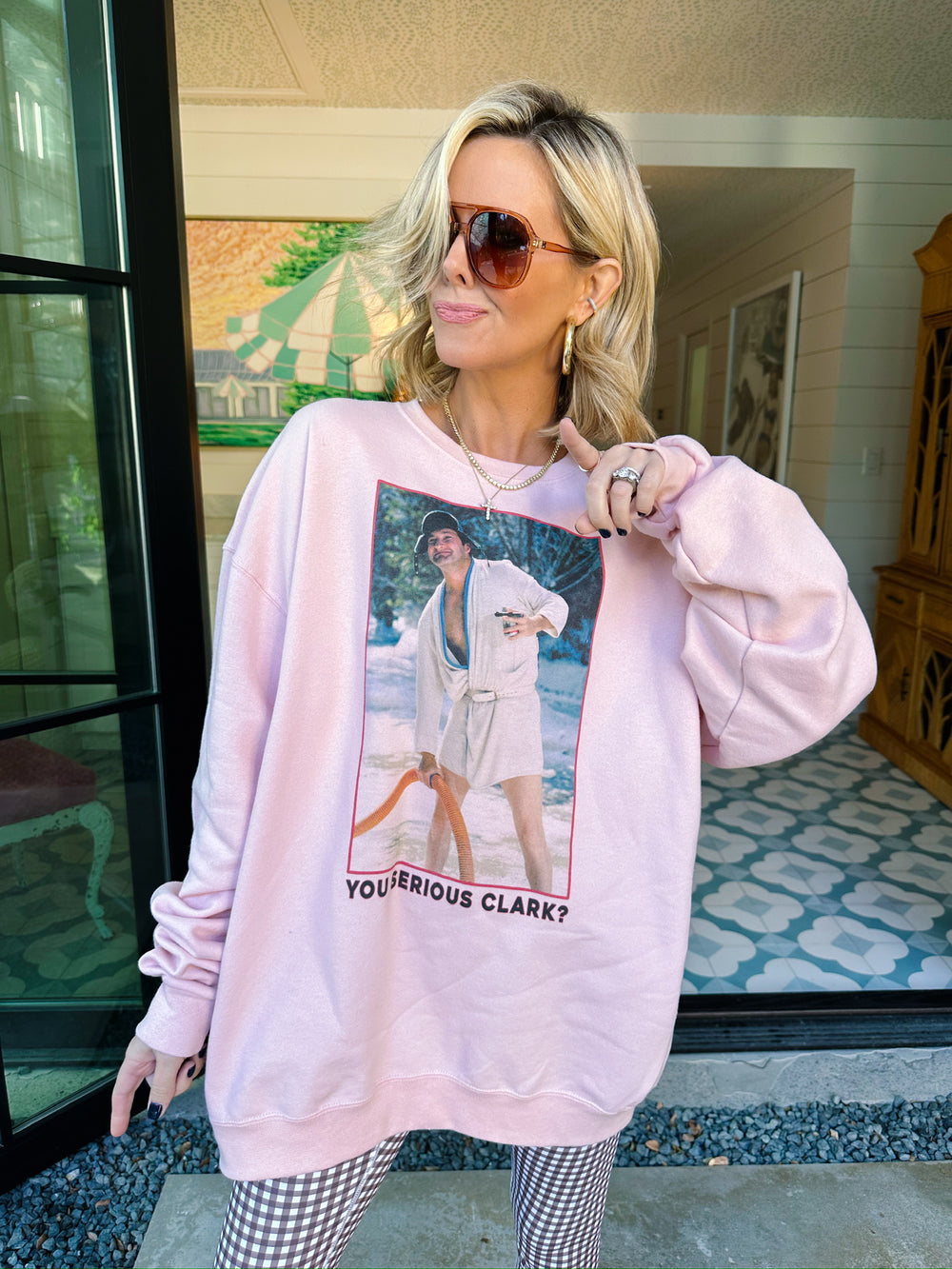 YOU SERIOUS CLARK SWEATSHIRT - PINK